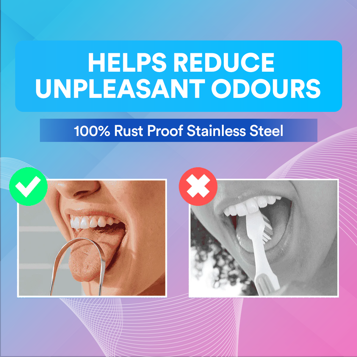 Stainless Steel Tongue Scraper DP10