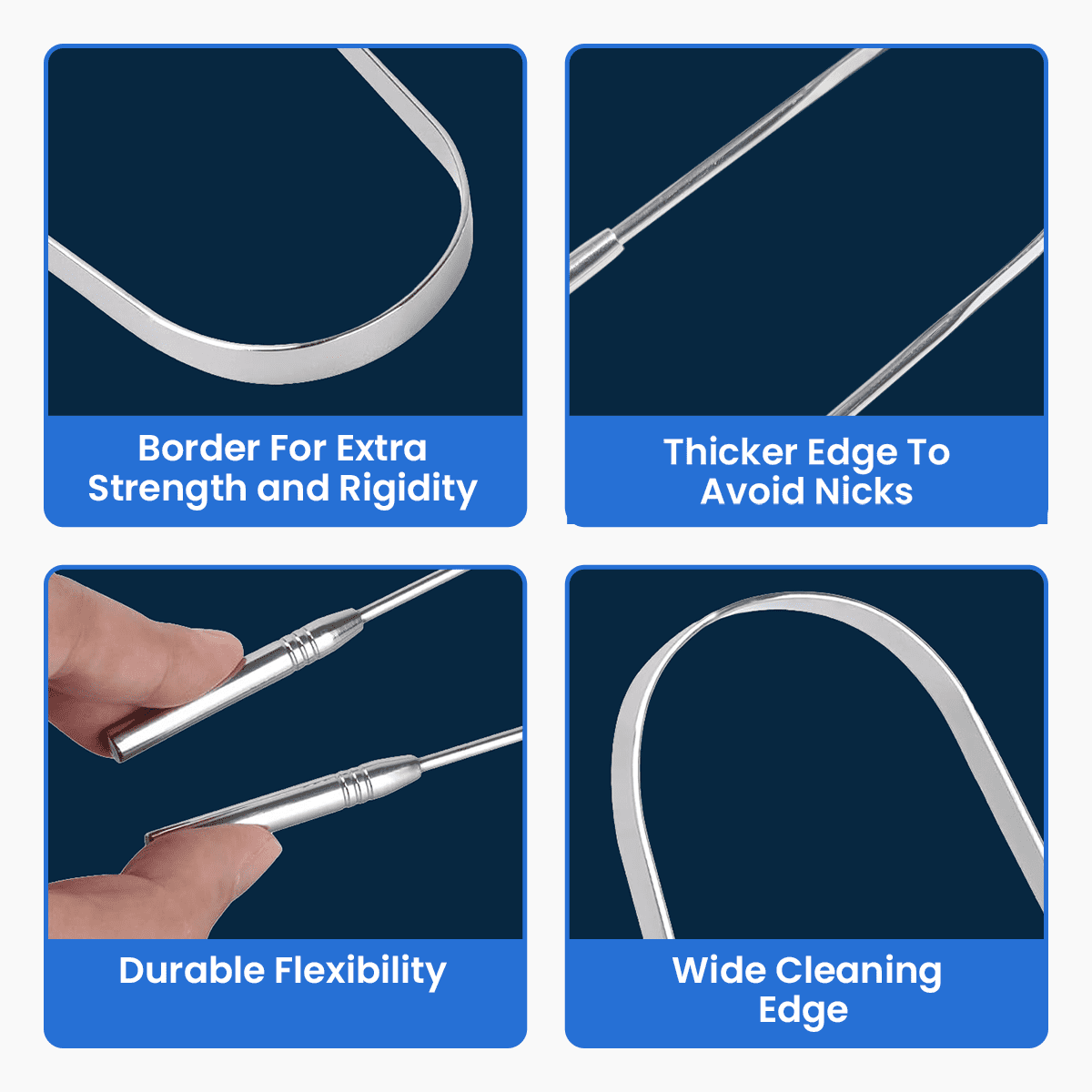 Stainless Steel Tongue Scraper DP2D