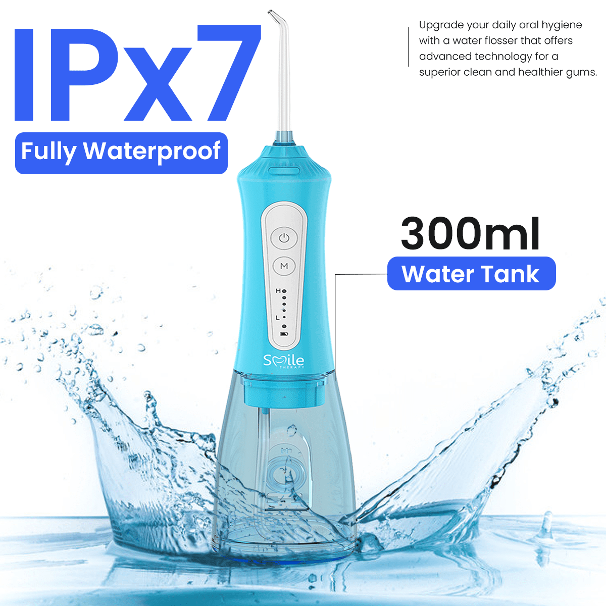 Efficient Water Flosser: Portable Oral Irrigator, Long Battery Life, 3 Pressure Settings, Ideal for Braces & Gum Care DP7