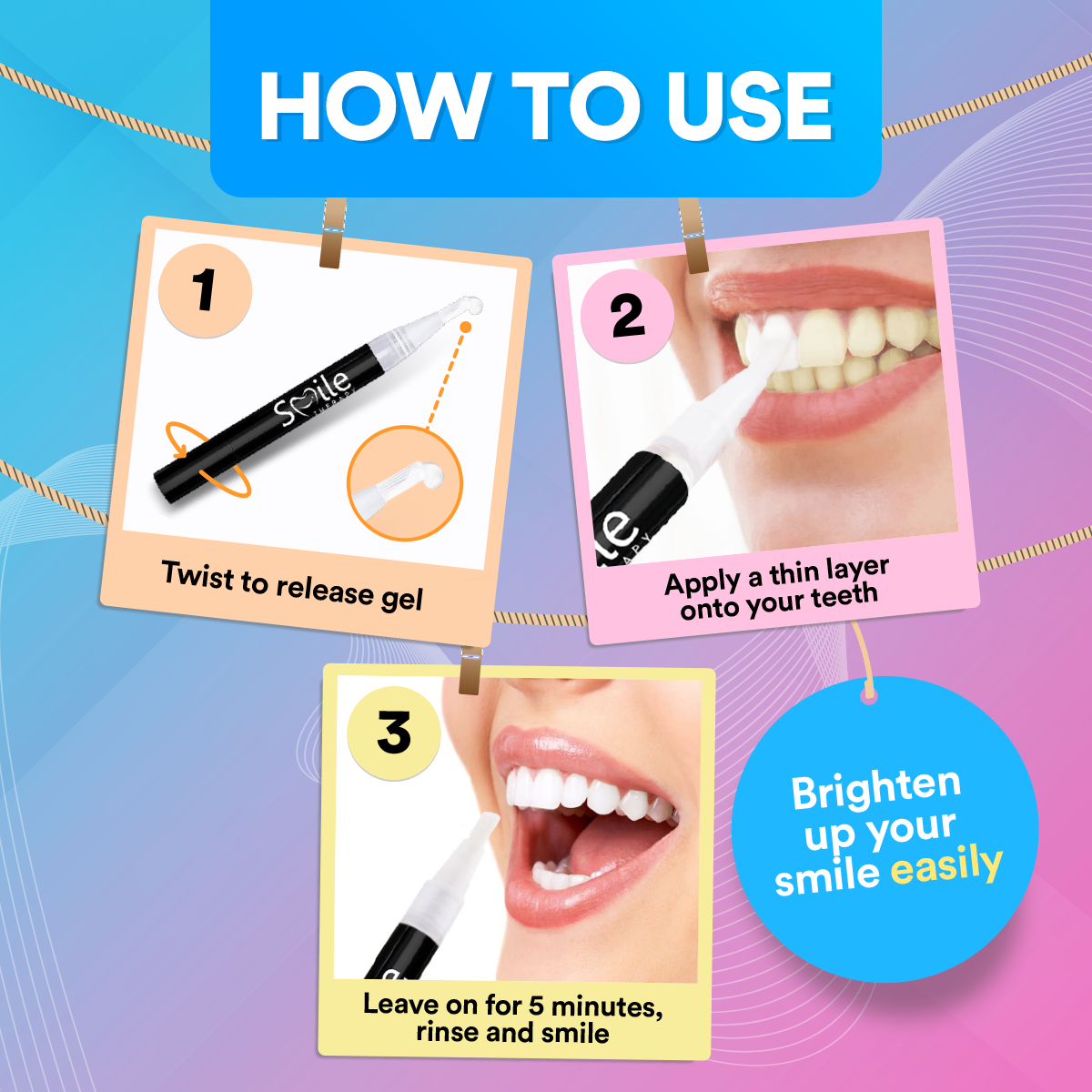 Portable Teeth Whitening Pen: Quick & Easy Application, Effective Stain Removal, Safe for Sensitive Teeth, Travel-Friendly DP7