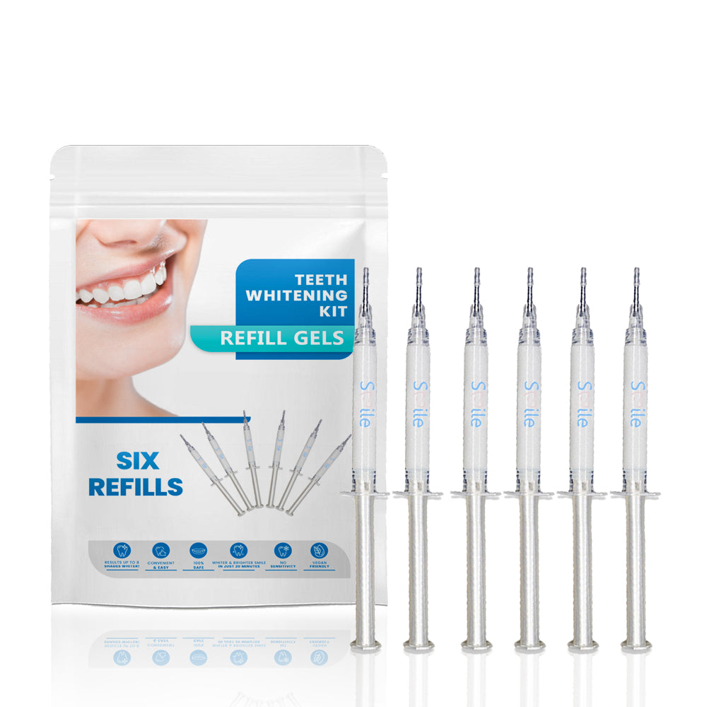 Teeth Whitening Refill Gels for Kit: Extra Strength, Peroxide-Free, Enamel-Safe, Long-Lasting Results, 6-Pack DP7